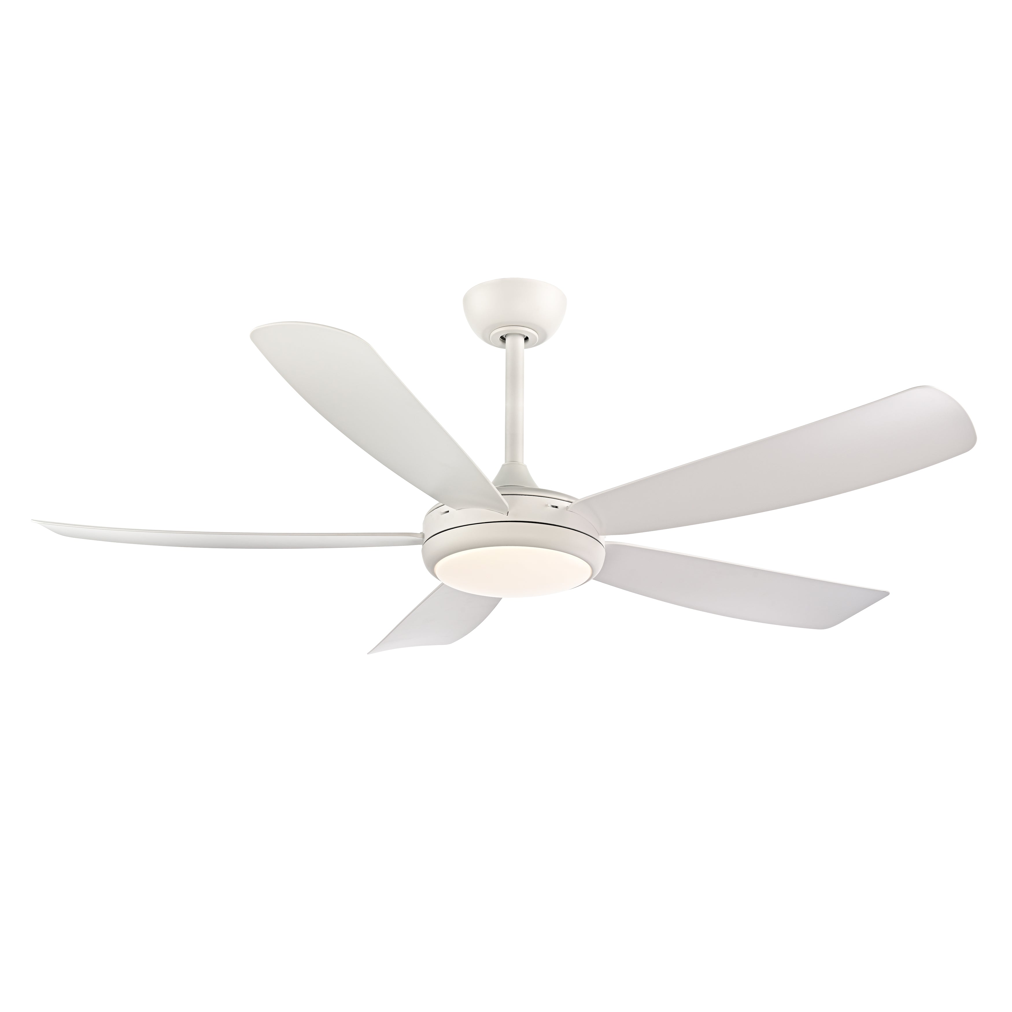 Airstra 52'' 5 Blades Matte White Led indoor & Outdoor DC Ceiling Fan With Wall Control
