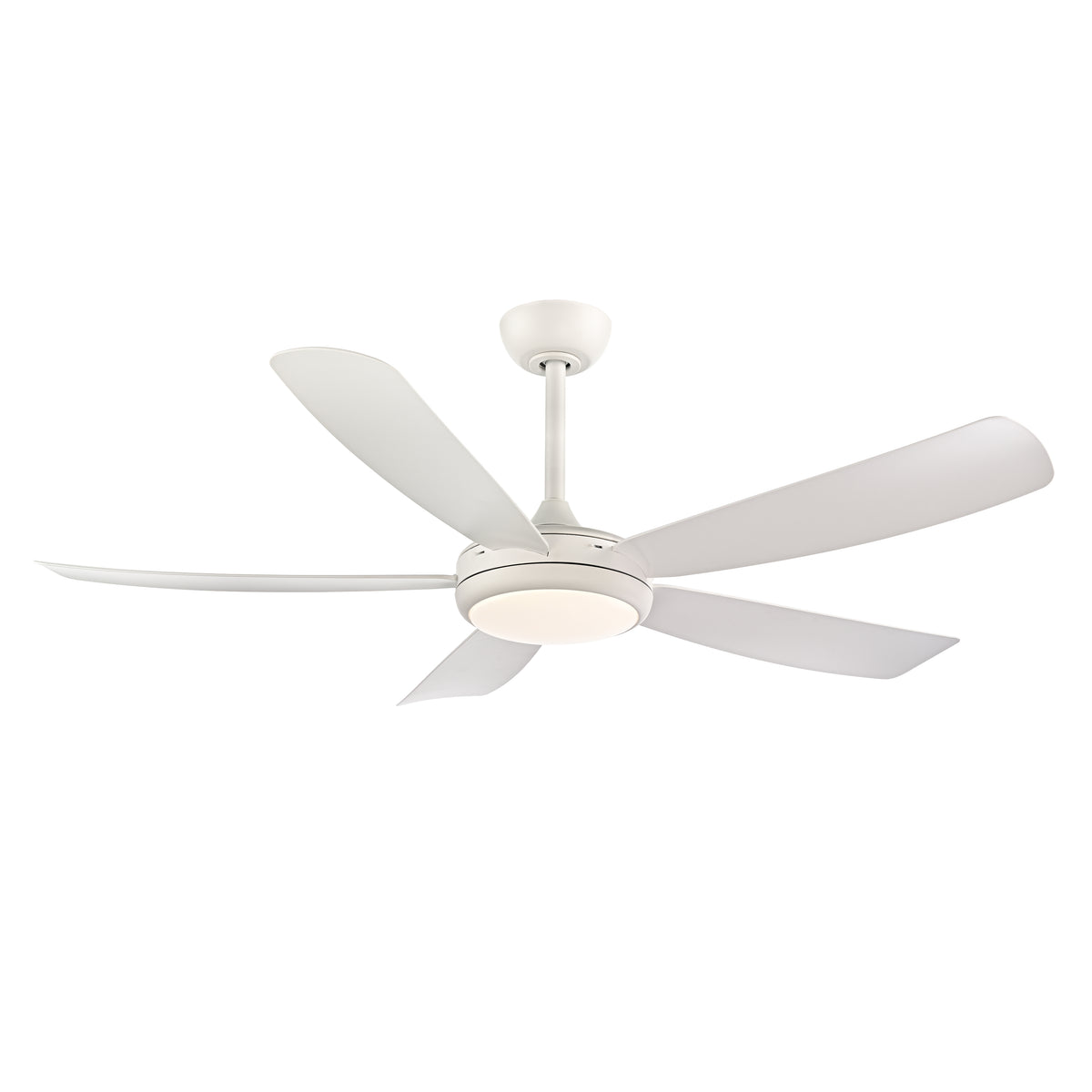 Airstra 52'' 5 Blades Matte White Led indoor & Outdoor DC Ceiling Fan With Wall Control