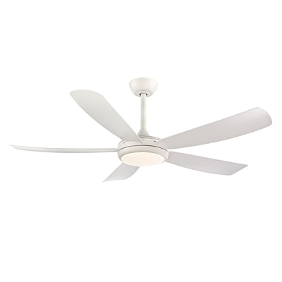 Airstra 52'' 5 Blades Matte White Led indoor & Outdoor DC Ceiling Fan With Wall Control