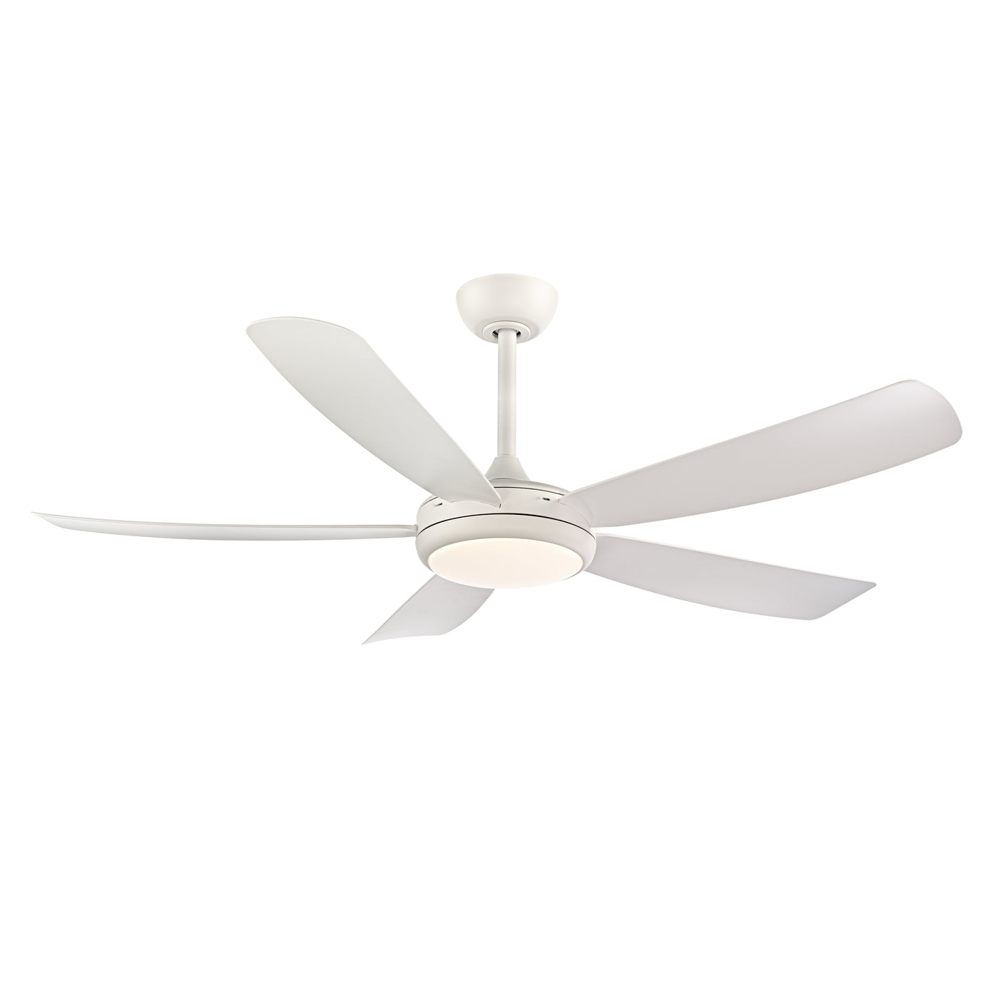 Airstra 52'' 5 Blades Matte White Led indoor & Outdoor DC Ceiling Fan With Wall Control