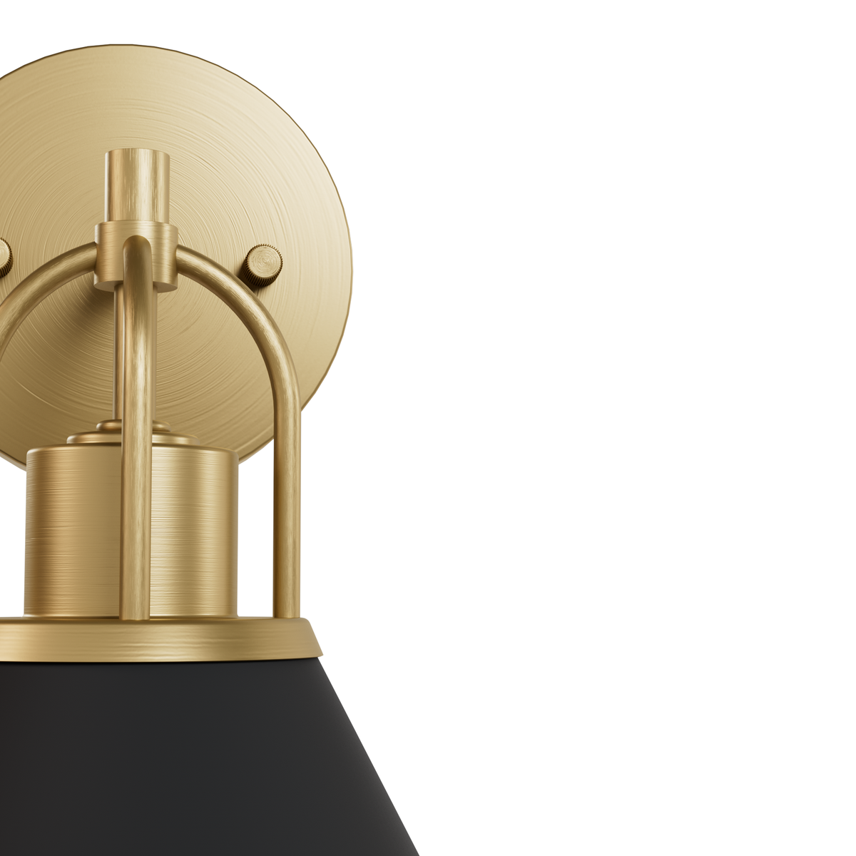 Carrington Isle 10.25-inch 1-light Matte Black and Luxe Gold Wall Sconce with Matte Black Metal Shade