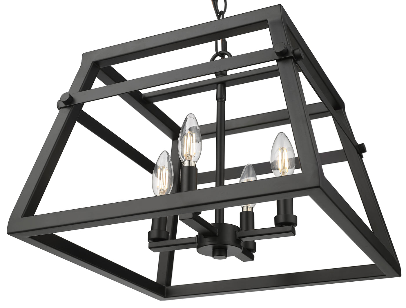 13'' Tellsa Matte Black 4 Light Pendant