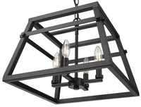 13'' Tellsa Matte Black 4 Light Pendant