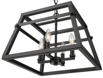 13'' Tellsa Matte Black 4 Light Pendant