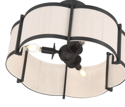 12'' Marlbeck Matte BlackOff White 3 Light Semi-Flush Mount