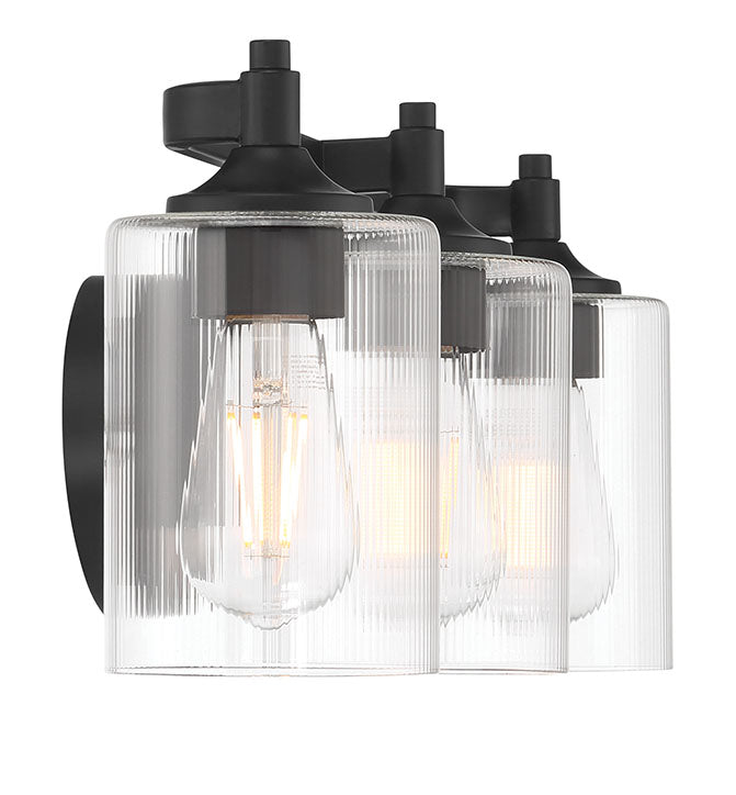 23.75'' Ryehouse Matte Black 3 Light Bath Vanity