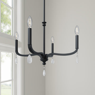 17.5'' Viremont Matte Black 4 Light Chandelier