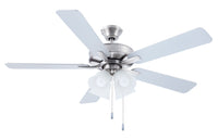 52 Inch Marisella AC Brushed Nickel Indoor Ceiling Fan 5-Blade 4 Lights Reversible