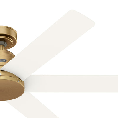 52 inch Kennicott Luxe Gold Damp Rated Ceiling Fan and Wall Control