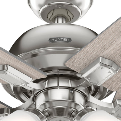 44 inch Crystal Peak Brushed Nickel Ceiling Fan with LED Light Kit and Pull Chain