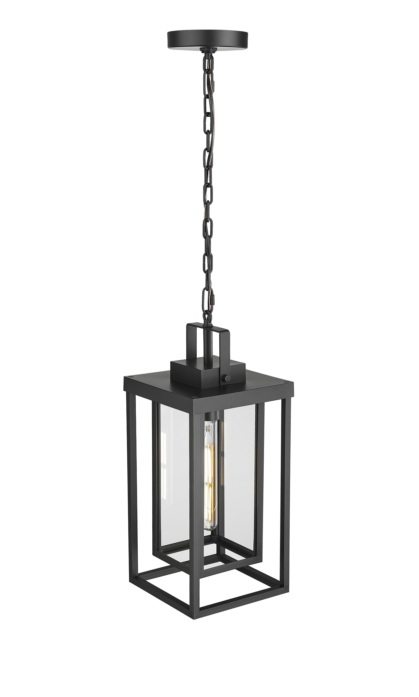 19.25'' McDonough Powder Coated Black 1 Light Hanging Lantern