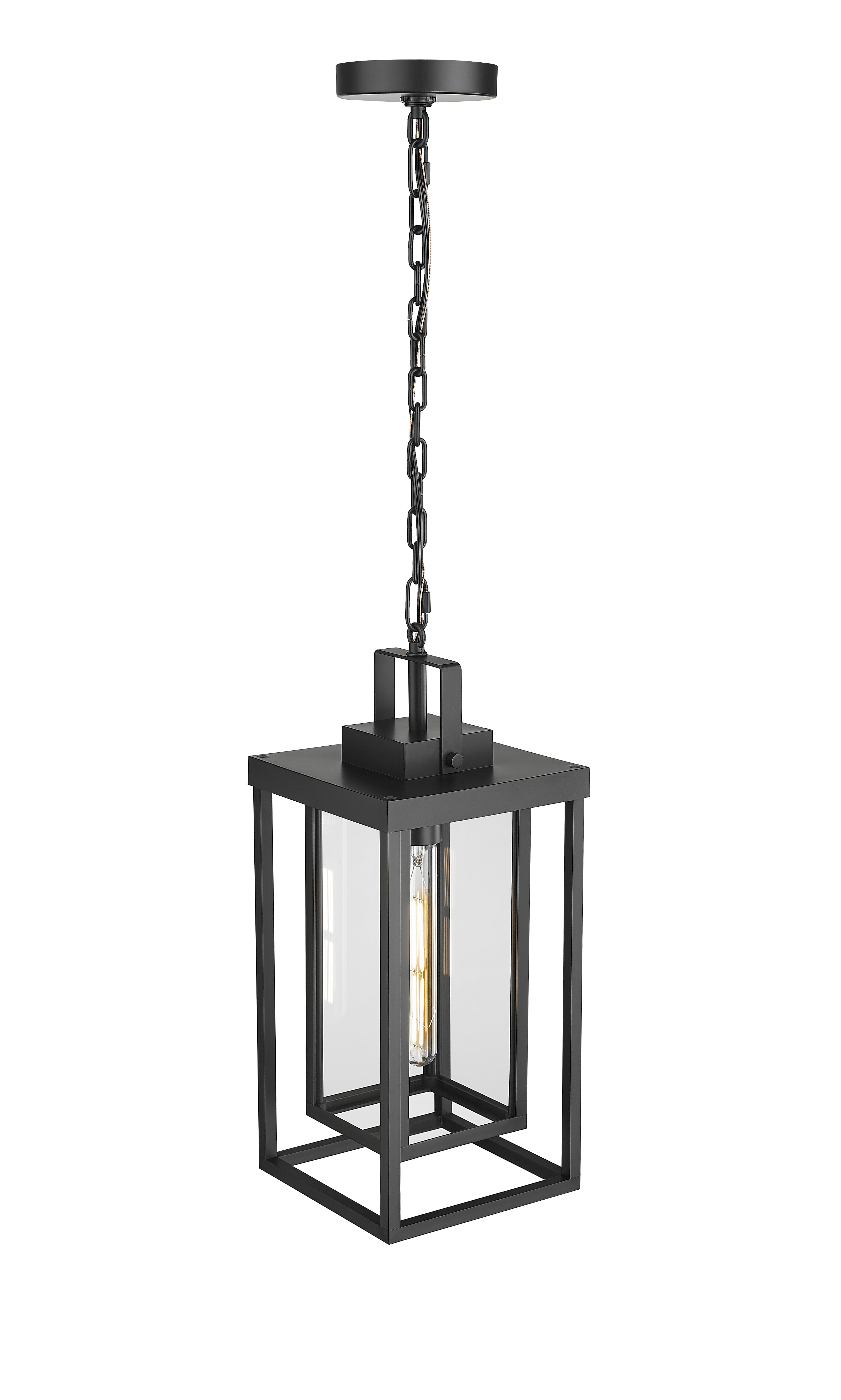 19.25'' McDonough Powder Coated Black 1 Light Hanging Lantern