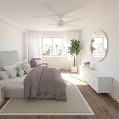 52 inch Zayden Fresh White Ceiling Fan with LED Light Kit and Handheld Remote