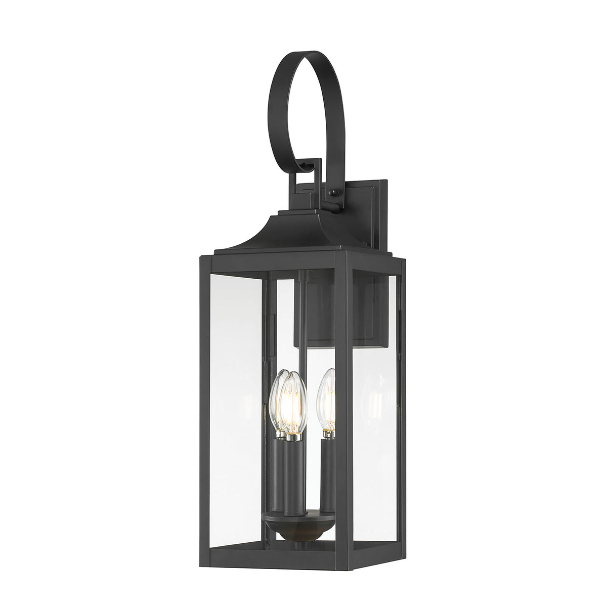 7.25'' Halston Powder Coated Black 3 Light Lantern