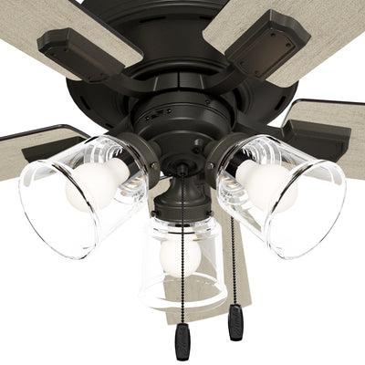 52 inch Crestfield HunterExpress Noble Bronze Ceiling Fan with LED Light Kit and Pull Chain