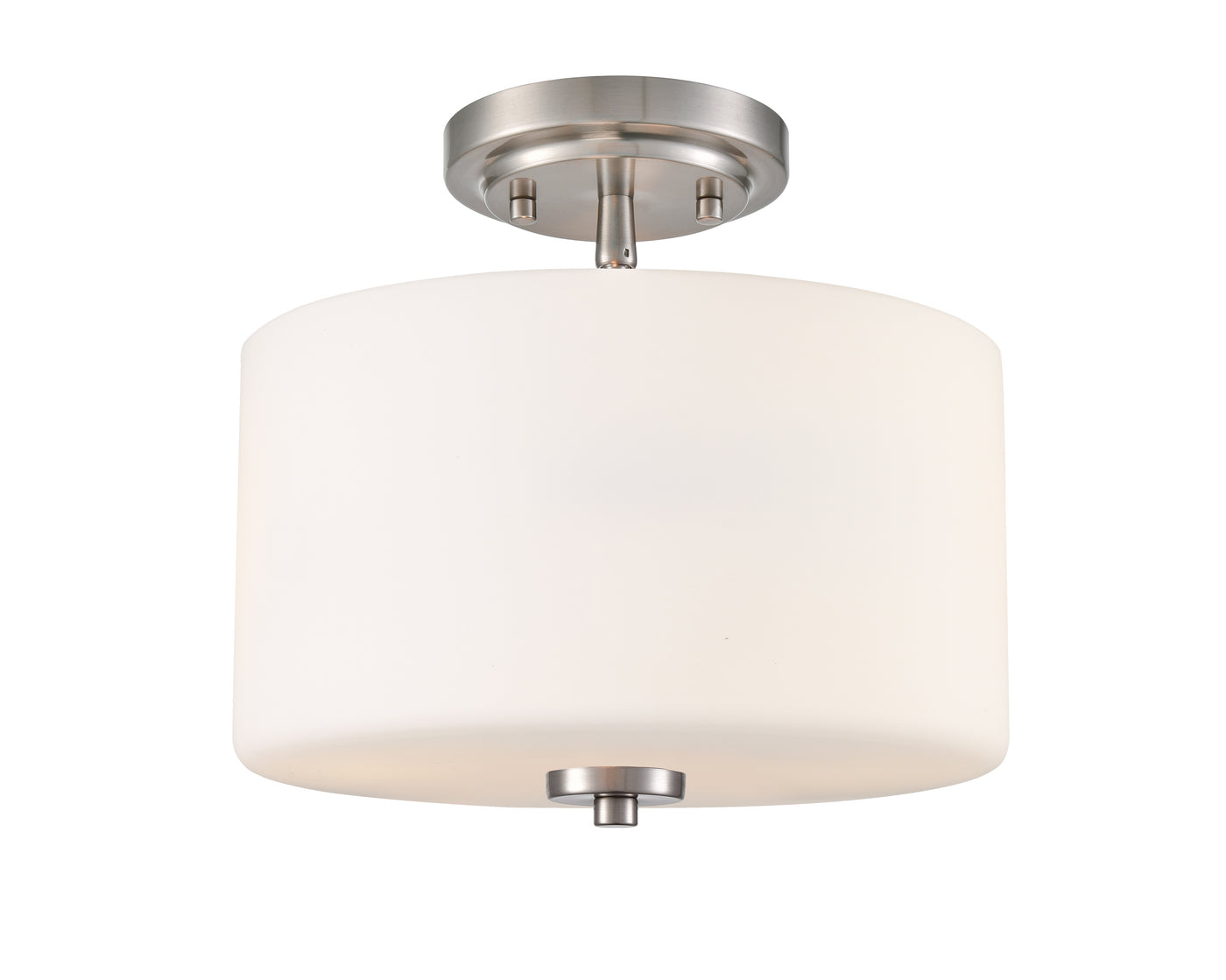 10'' Verlana Brushed NickelEtched Opal 2 Light Semi-Flush Mount