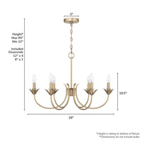 Junie Bud 28-inch 6-light Luxe Gold Chandelier