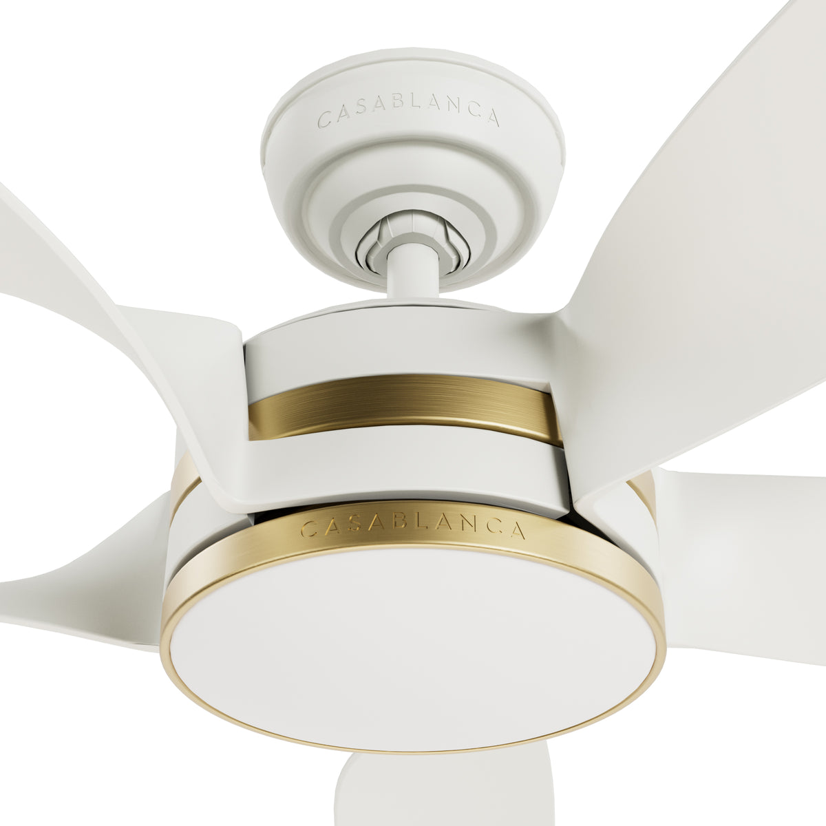 Casablanca 52 inch Julia ENERGY STAR® Fresh White Damp Rated Ceiling Fan with LED Light Kit and Wall Control