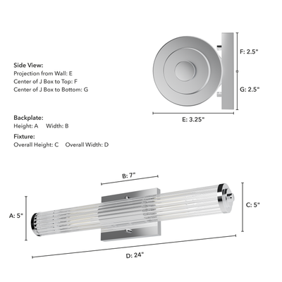 Holly Grove 24-inch 2-light Chrome Vanity Light with Clear Glass