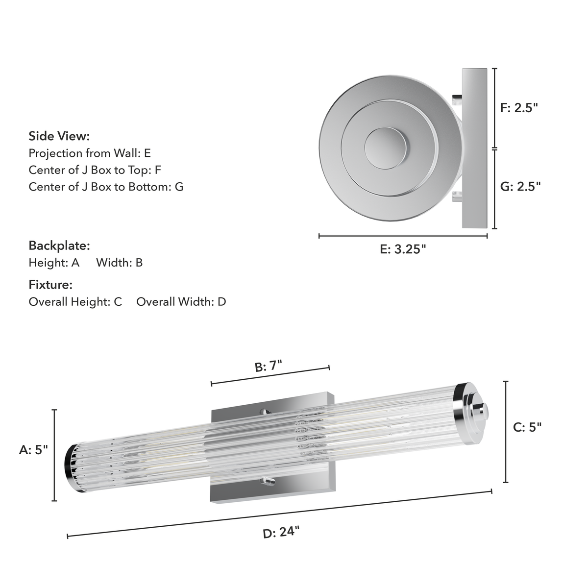Holly Grove 24-inch 2-light Chrome Vanity Light with Clear Glass