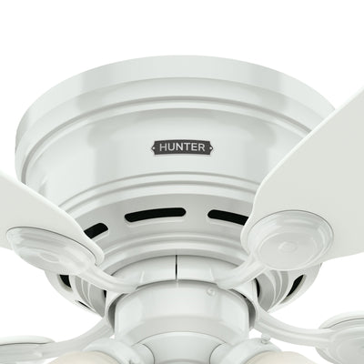 42 inch Low Profile White Low Profile Ceiling Fan and Pull Chain