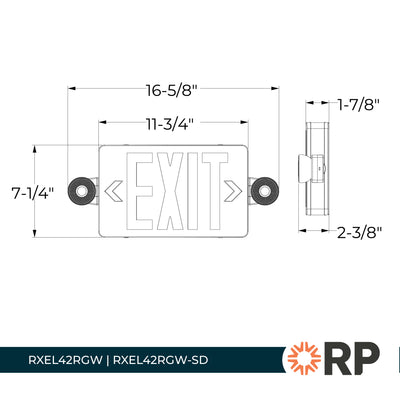 16.75-inch White Exit and Emergency Combo Light