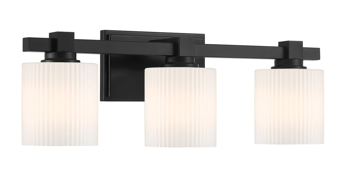 22'' Abelson Matte Black 3 Light Bath Vanity