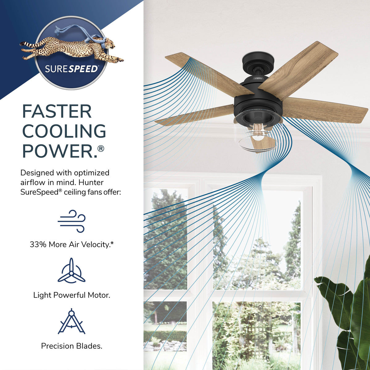 44 inch Margo Textured White Ceiling Fan with LED Light Kit and Handheld Remote