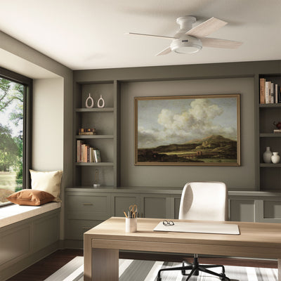 44 inch Dempsey Fresh White Low Profile Ceiling Fan and Handheld Remote