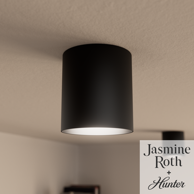 Canoga 6-inch Matte Black 3000K LED Flush Mount Ceiling Light with Metal Shade