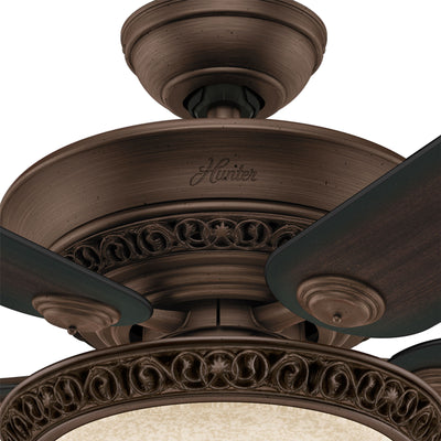 52 inch Italian Countryside P.A. Cocoa Ceiling Fan with LED Light Kit and Pull Chain