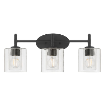 23.5'' Solventa Matte Black 3 Light Bath Vanity