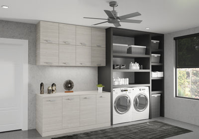 44 inch Kennicott Matte Silver Damp Rated Ceiling Fan and Wall Control