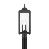 20.5'' Halston Powder Coated Black 3 Light Post Lantern
