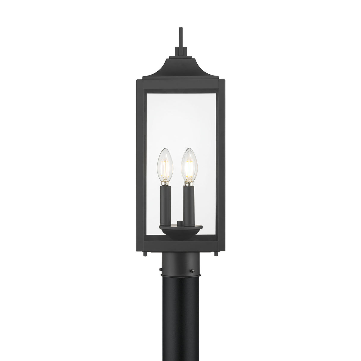 20.5'' Halston Powder Coated Black 3 Light Post Lantern