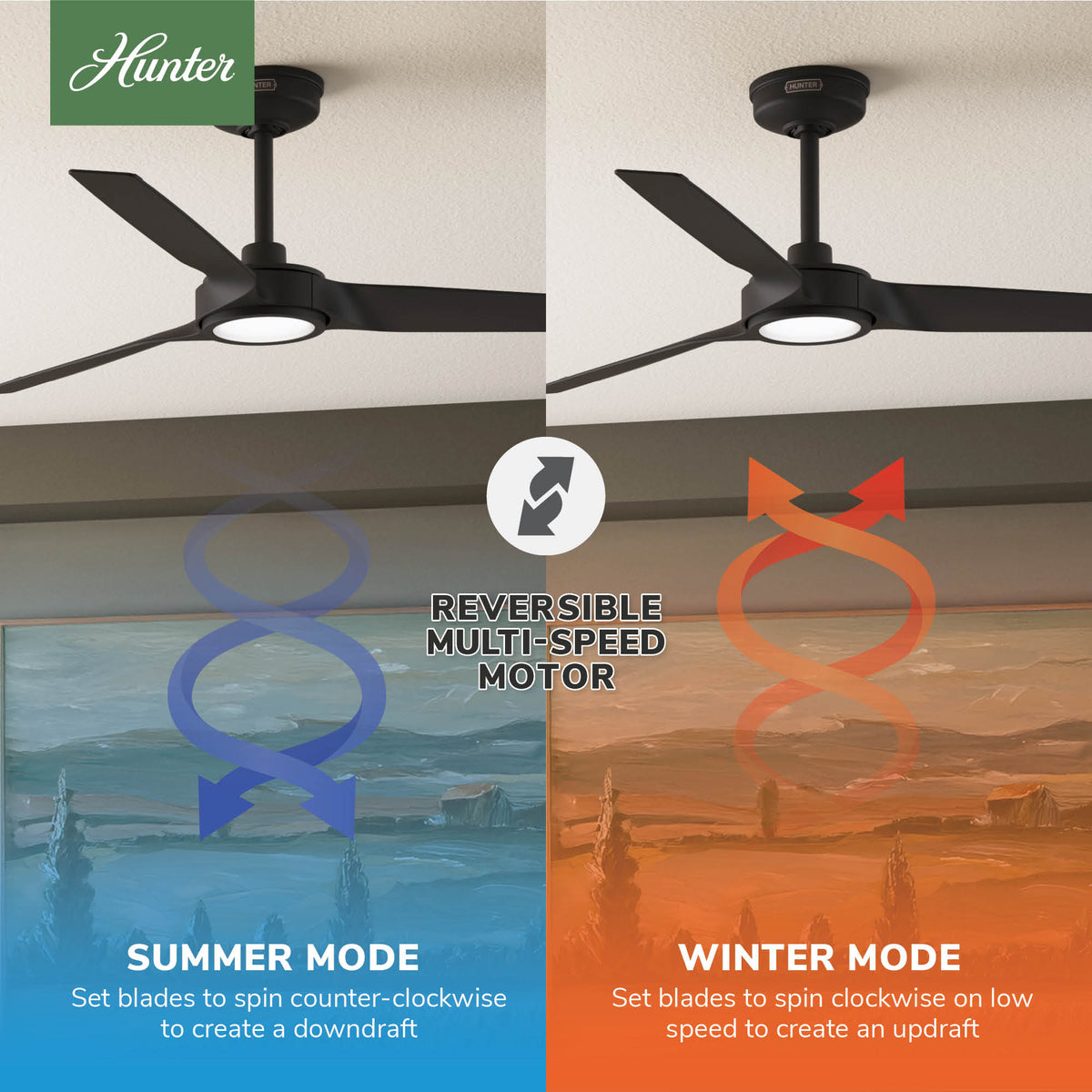 52 inch Zentech Wi-Fi ENERGY STAR® Matte Black Damp Rated Ceiling Fan with LED Light Kit and Remote