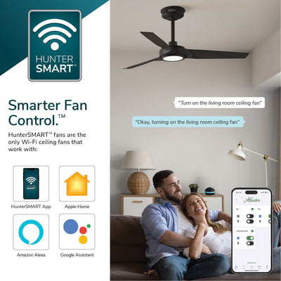 52 inch Zentech Wi-Fi ENERGY STAR® Fresh White Damp Rated LED Ceiling Fan with Remote
