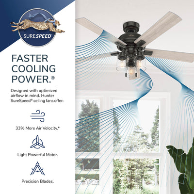 52 inch Hartland Noble Bronze Ceiling Fan with LED Light Kit and Pull Chain