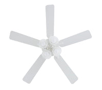 52 Inch Marisella AC Alabaster White Indoor Ceiling Fan 5-Blade 4 Lights Reversible