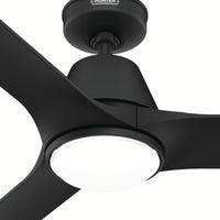 60 inch Aeronaut Wi-Fi ENERGY STAR® Matte Black Damp Rated Ceiling Fan with LED Light Kit and Handheld Remote