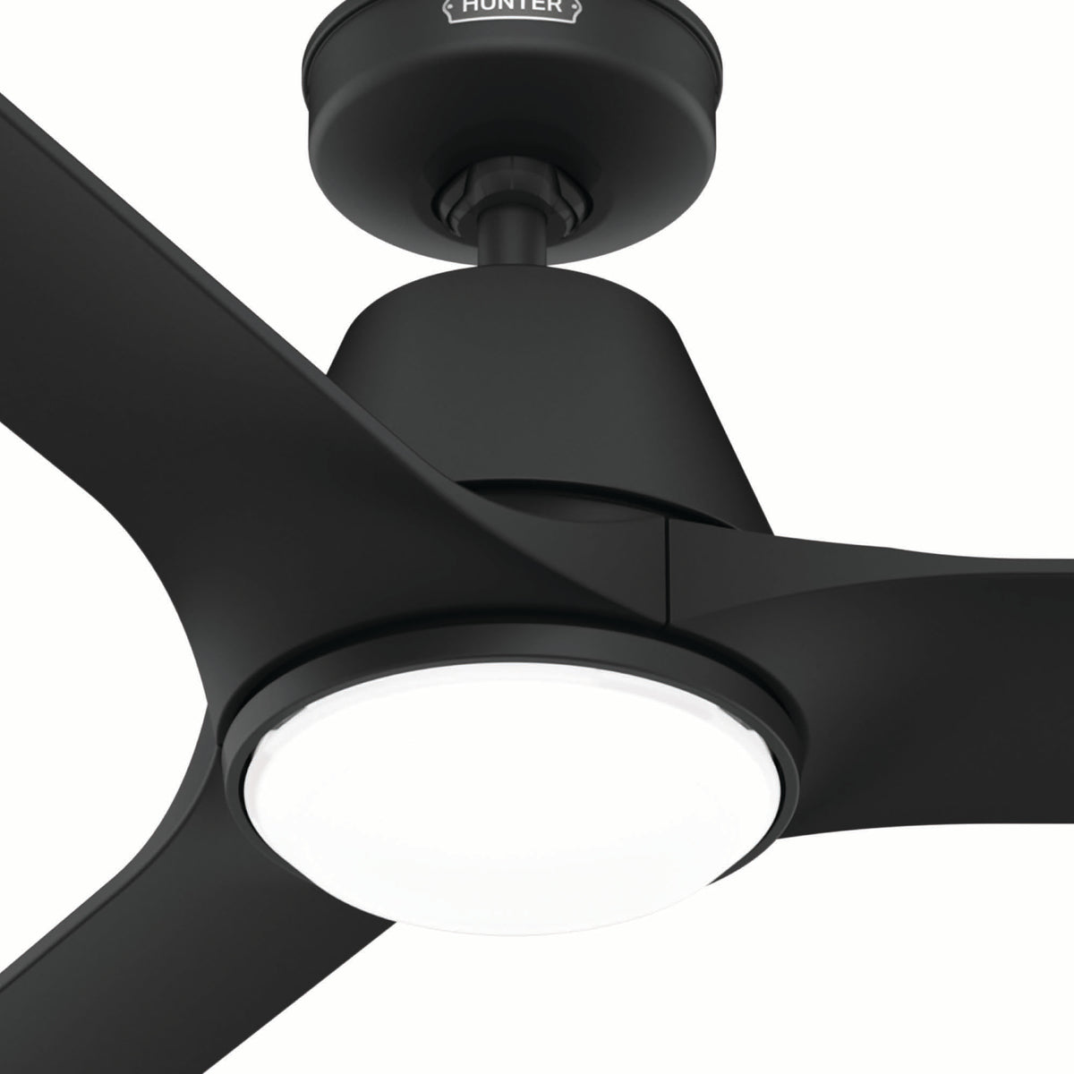 60 inch Aeronaut Wi-Fi ENERGY STAR® Matte Black Damp Rated Ceiling Fan with LED Light Kit and Handheld Remote