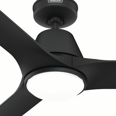 60 inch Aeronaut Wi-Fi ENERGY STAR® Matte Black Damp Rated Ceiling Fan with LED Light Kit and Handheld Remote