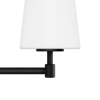 Nolita 30-inch 4-light Matte Black Vanity Light with Cased White Glass