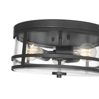 6.5'' Lunden Matte Black 3 Light Flush Mount