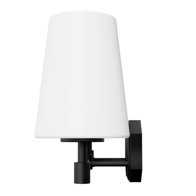 Nolita 24.75-inch 3-light Matte Black Vanity Light with Cased White Glass
