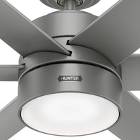 72 inch Solaria ENERGY STAR® Matte Silver Damp Rated Ceiling Fan with LED Light Kit and Wall Control