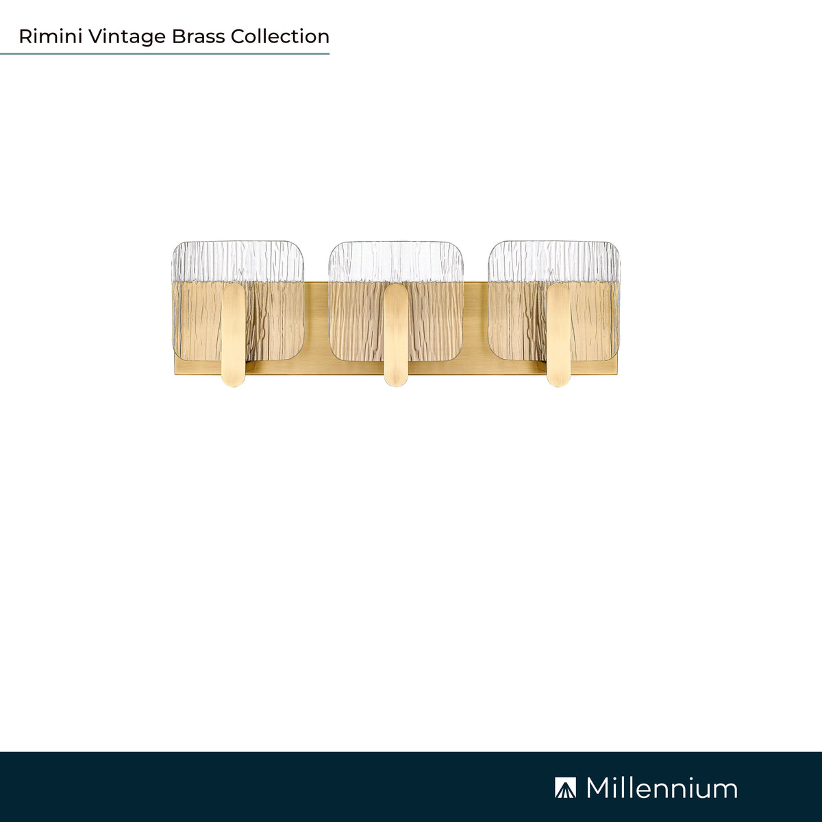 24'' Rimini Vintage Brass 3 Light Bath Vanity