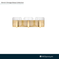 24'' Rimini Vintage Brass 3 Light Bath Vanity