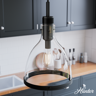 Vidria 7.25-inch 1-light Matte Black Pendant with Smoked Glass