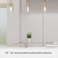 Hartland 26.75-inch 3-light Alturas Gold Linear Pendant Cluster with Seeded Glass